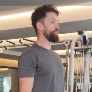 Danny warming up in the gym