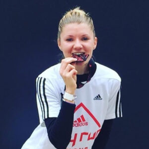 Francesca with medal after the City Run